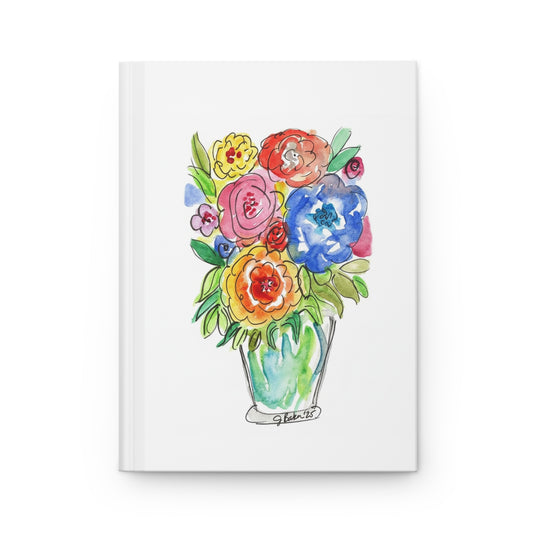 Floral Watercolor Bouquet Hardcover Journal — Artistic Blank Notebook for Notes & Sketches