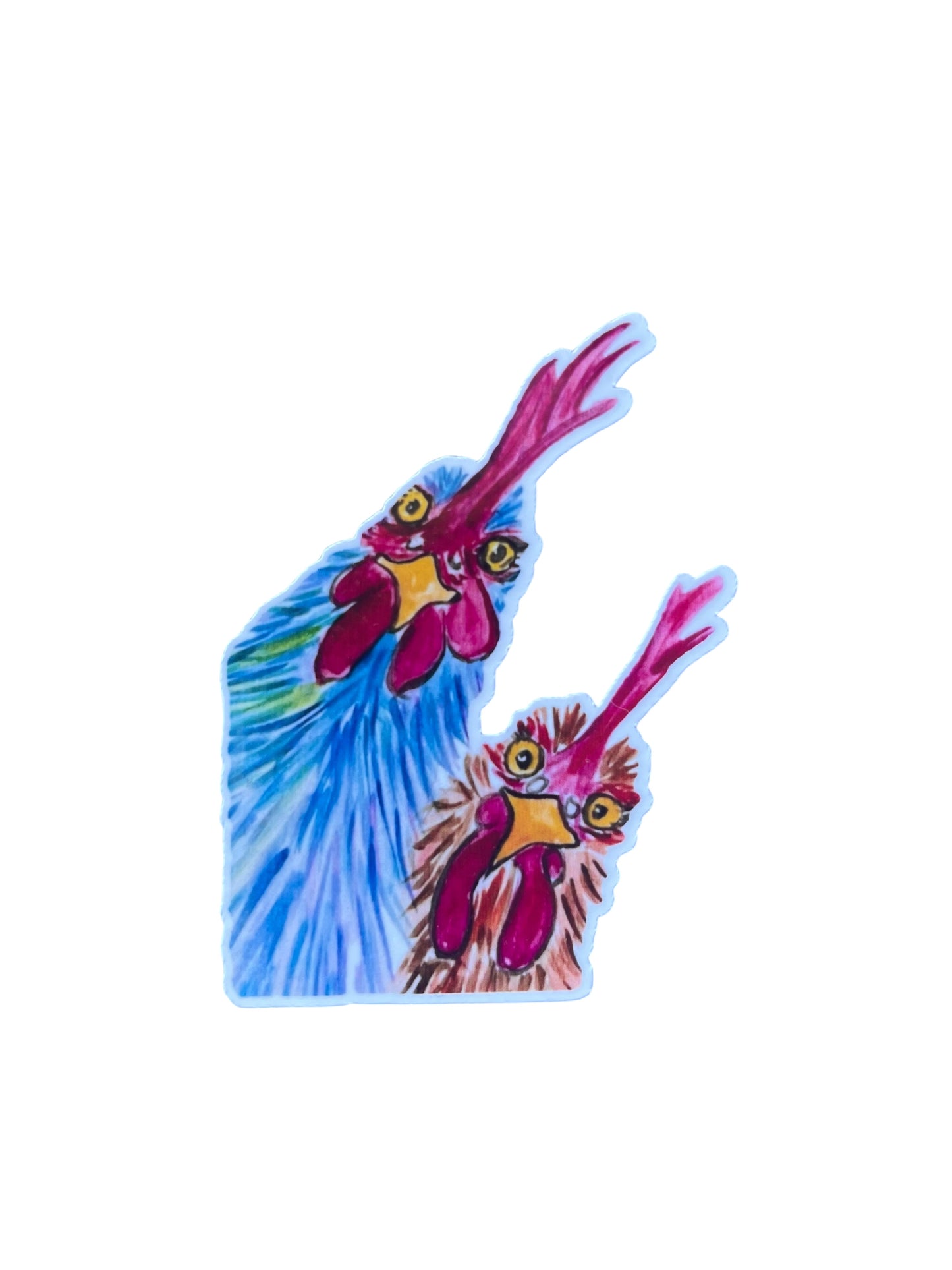 Two Chickens sticker FREE SHIPPING