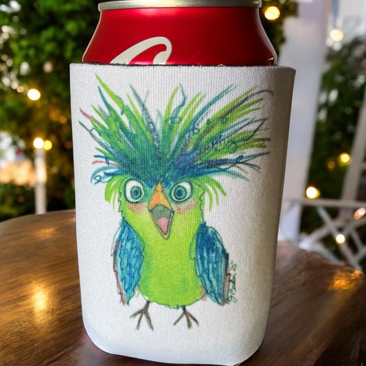 Surprized Bird Can Coozie