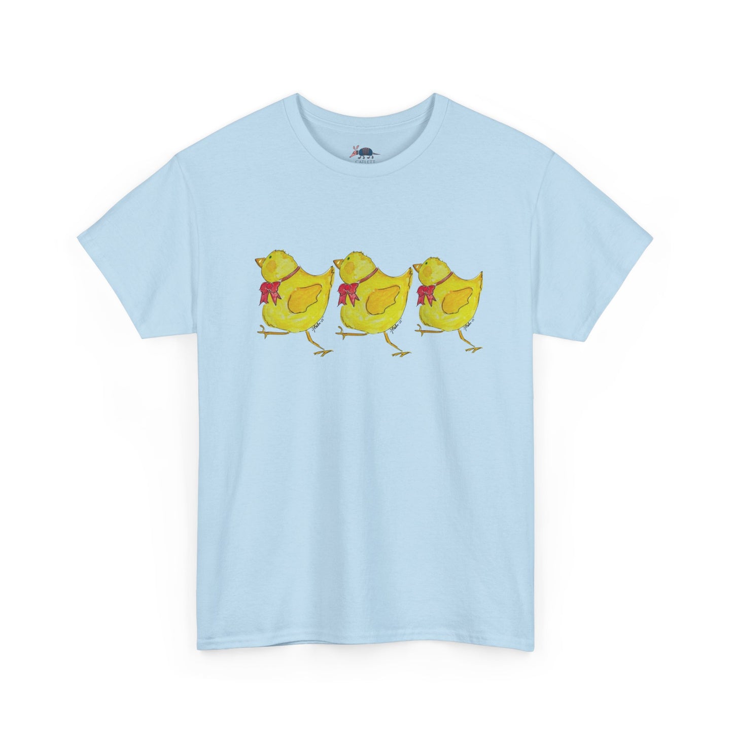 Chirpy Chicks Trio T-Shirt — Cute Yellow Chick Graphic Tee