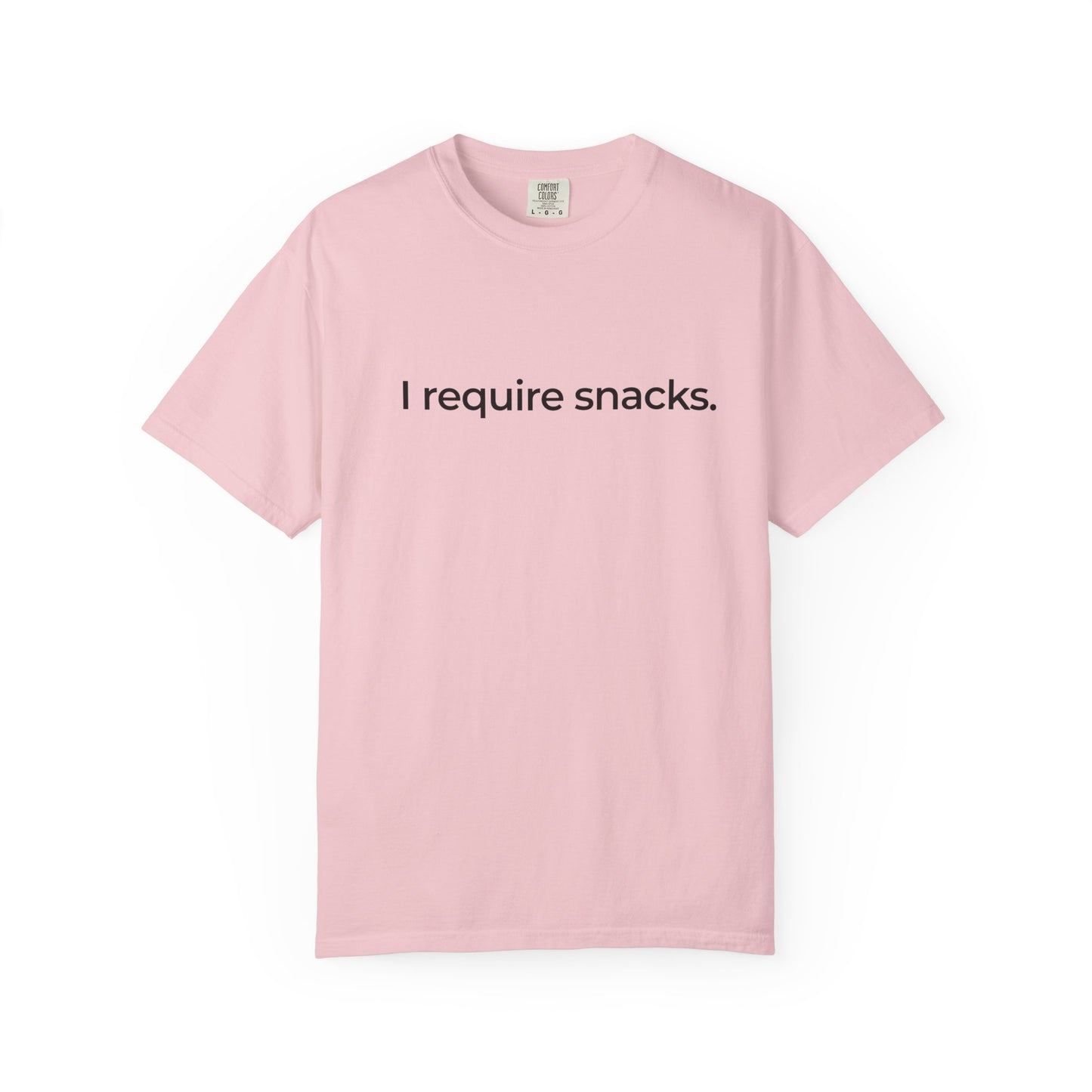 I Require Snacks T‑Shirt — Funny Minimalist Snack Lover Tee