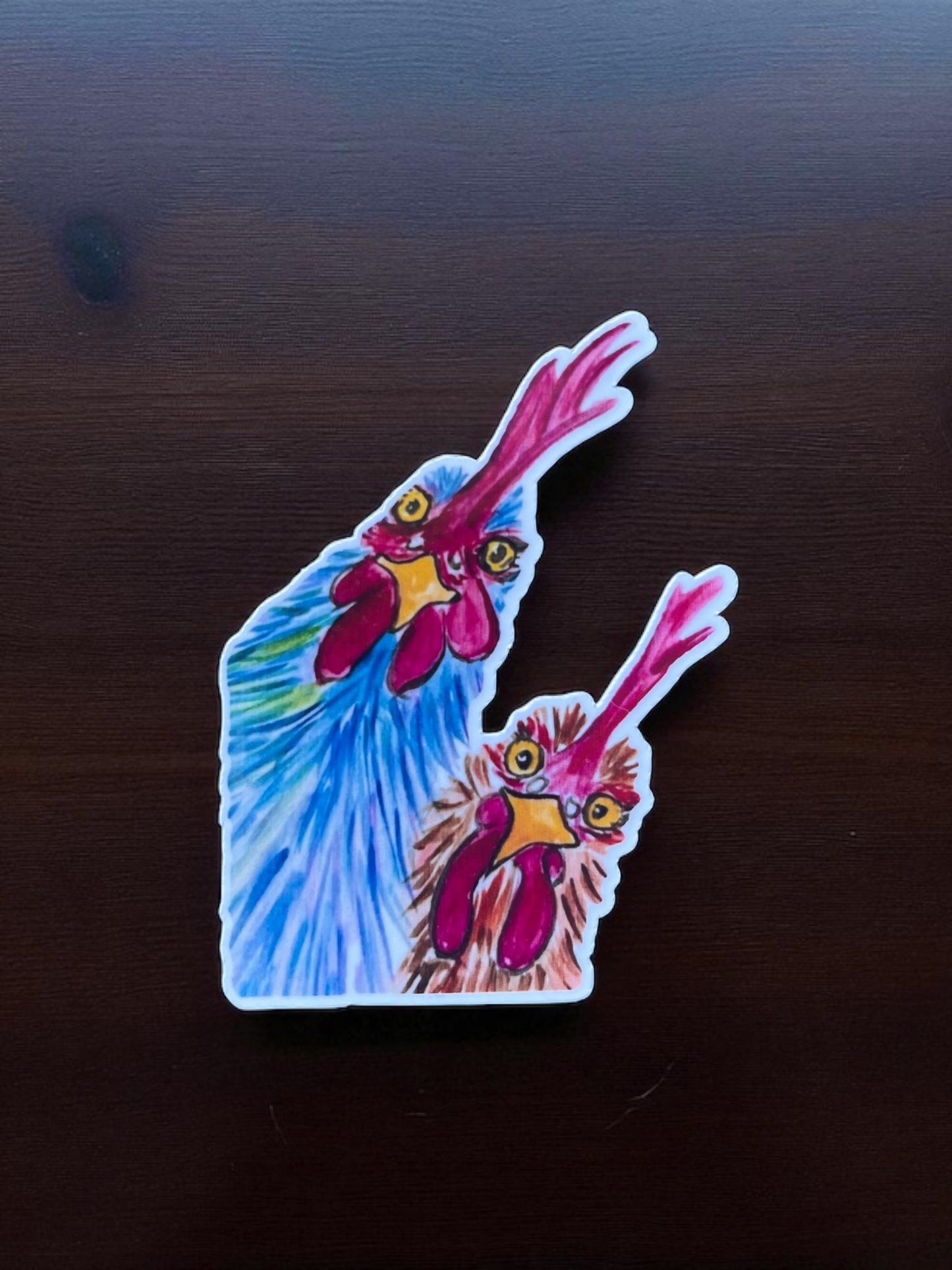 Two Chickens sticker FREE SHIPPING