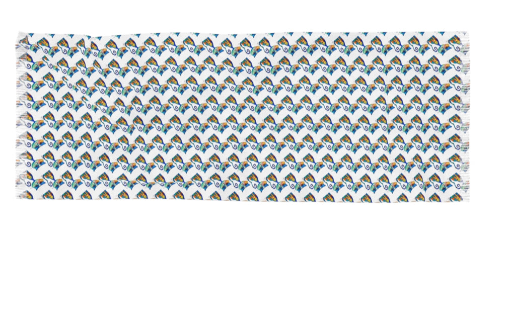 Whimsy Blue Cat Scarf