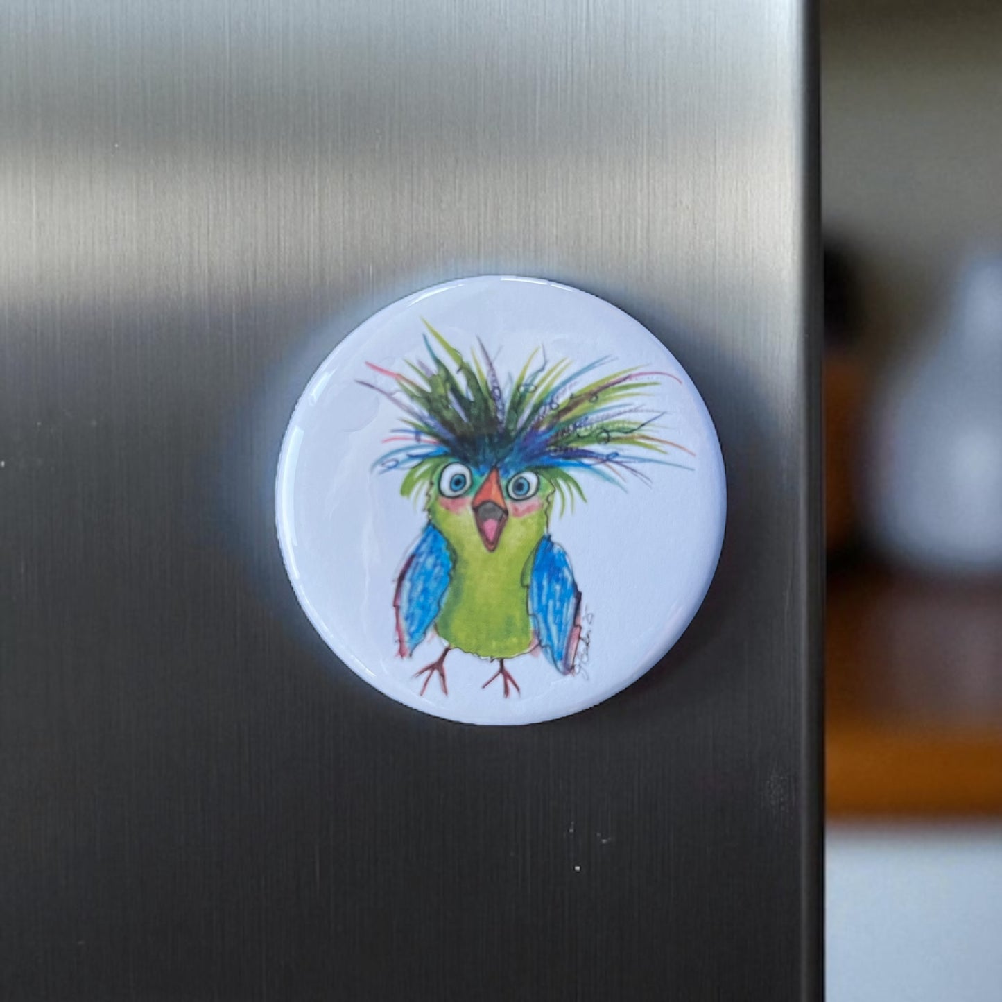 Surprized Bird Refrigerator Magnet