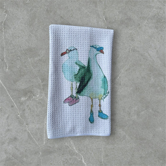 Seagulls in shoes decorative towel