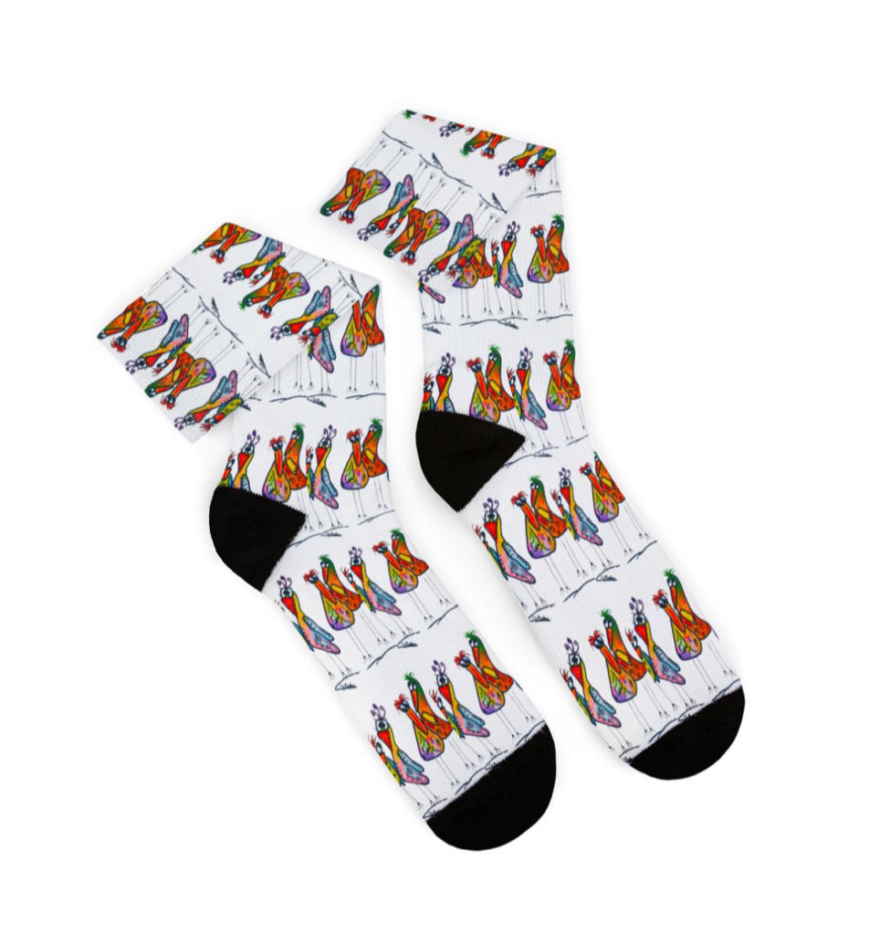 Colorful Little Birds Crew Socks