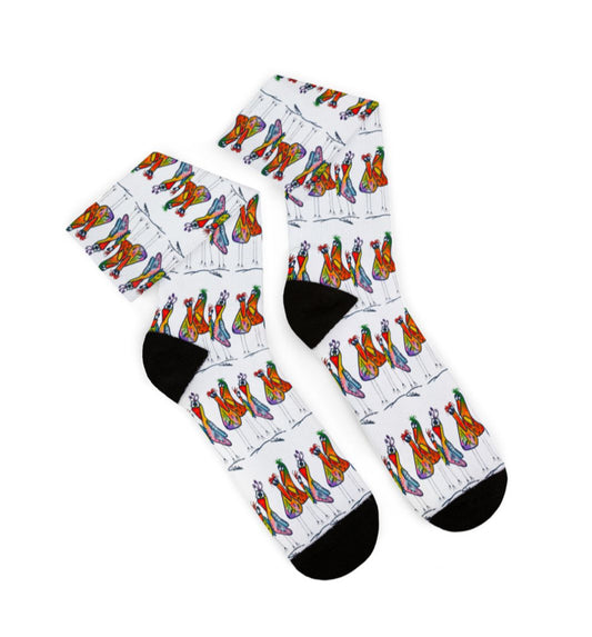 Colorful Little Birds Crew Socks
