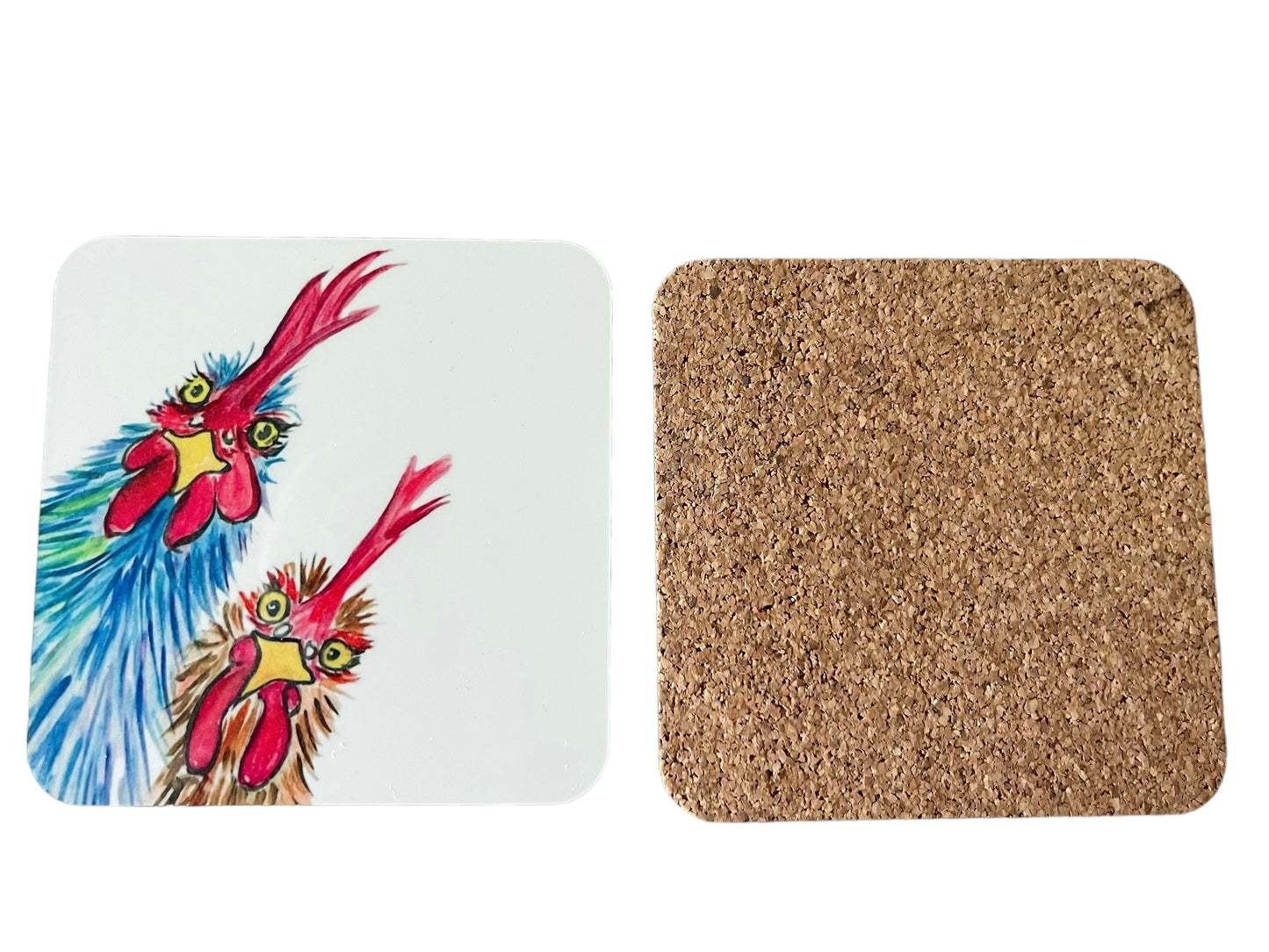 Cheeky Chicken Cork Coasters