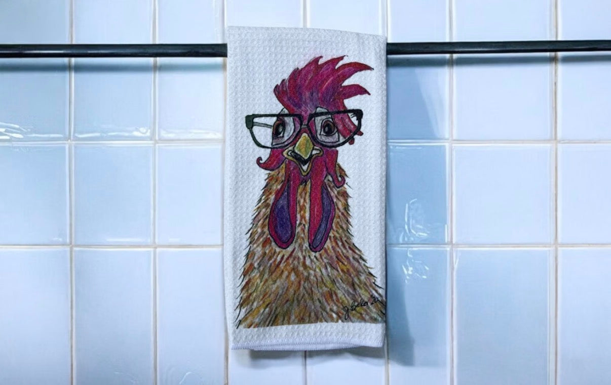 Rooster kitchen dish towel