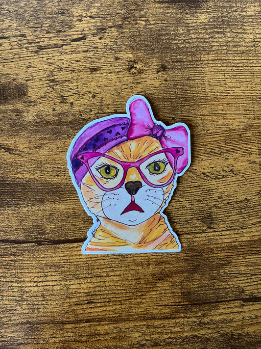 Miss Kitty Cat sticker FREE SHIPPING