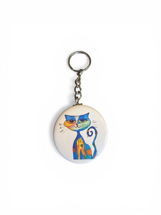 Whimsical cat keychain
