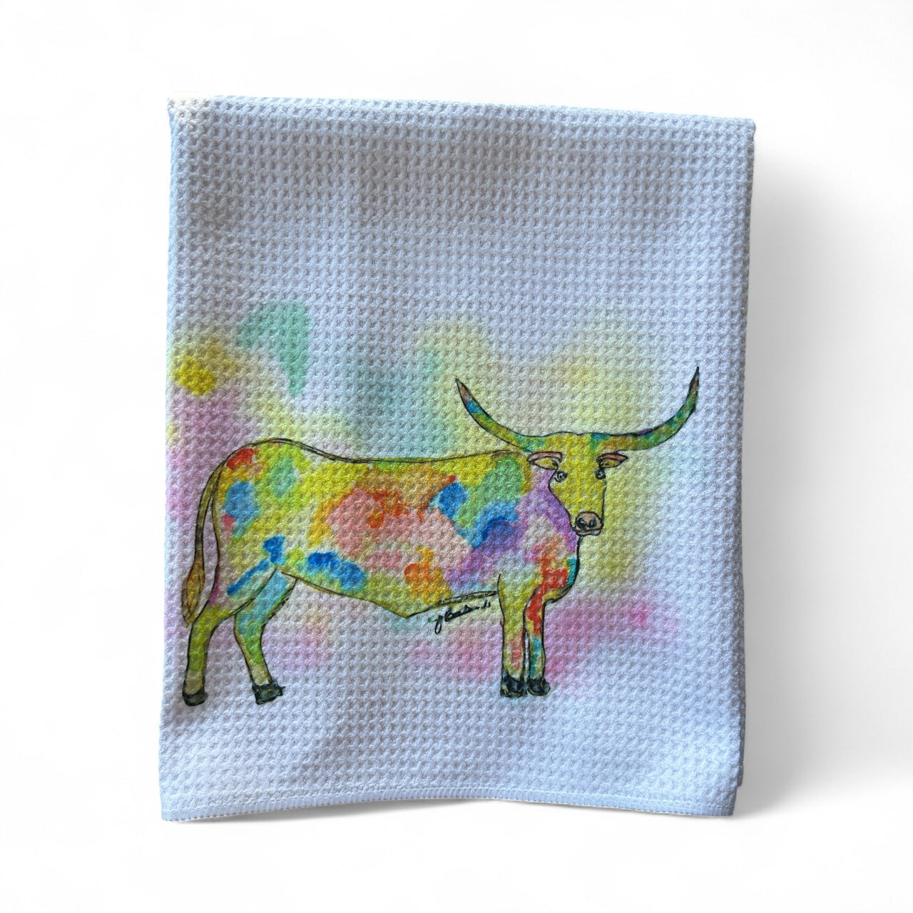 Colorful Longhorn decorative towel