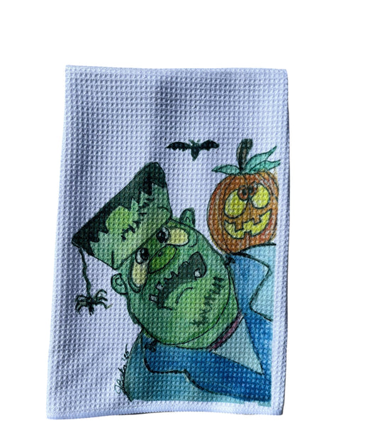 Monster Halloween decorative dish towel