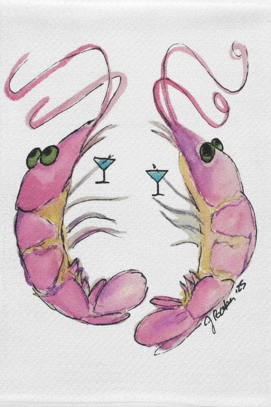 Cocktail Shrimp decorative towel