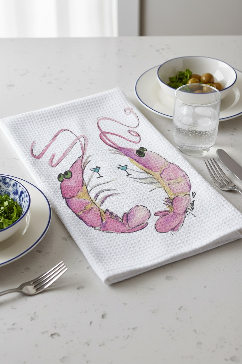 Cocktail Shrimp decorative towel