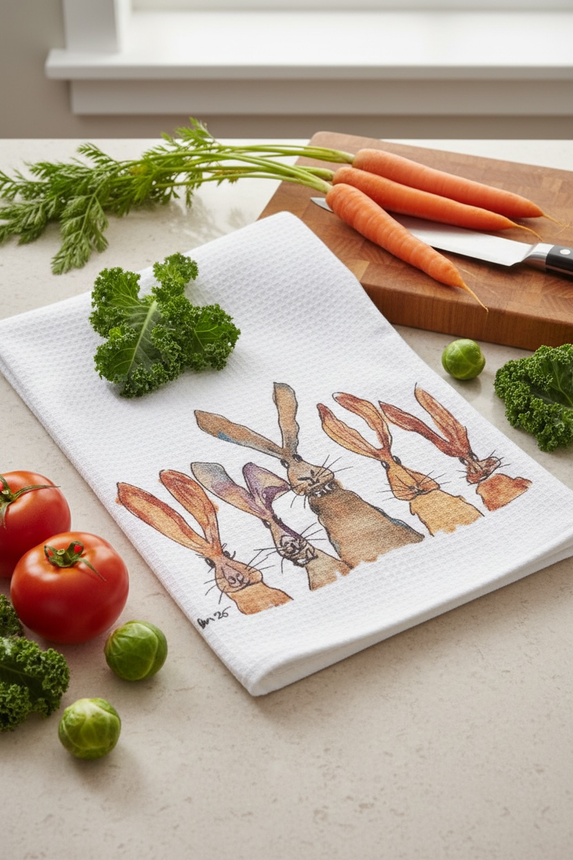 Rabbit Row kitchen dish towel
