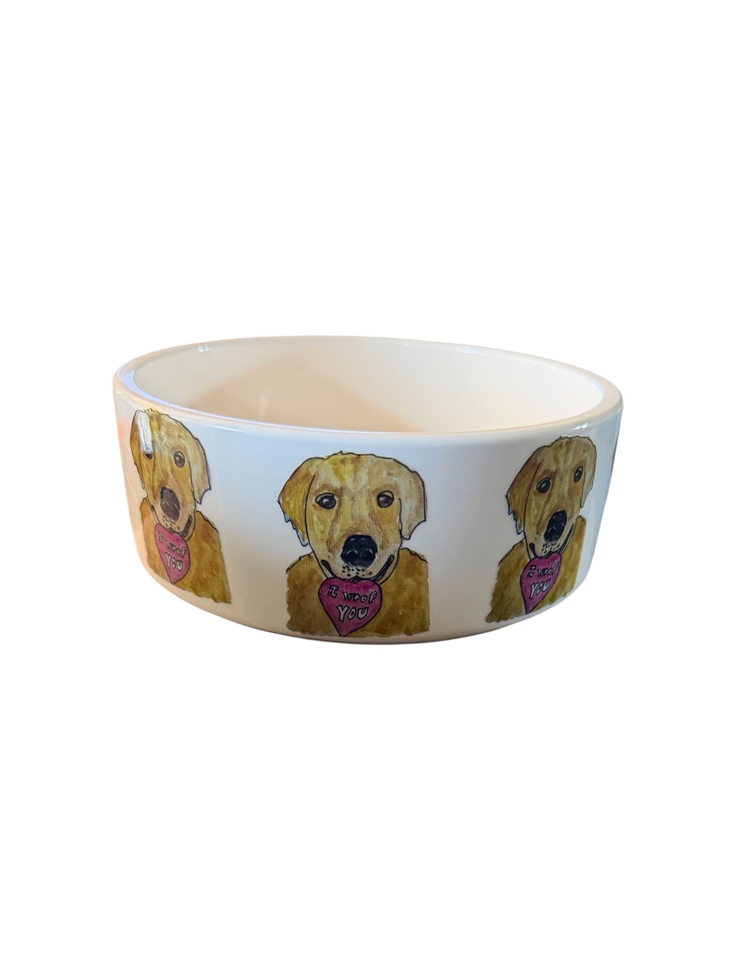 Dog Food dish “I woof you”