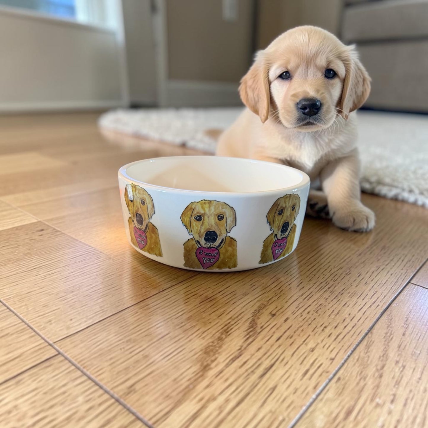 Dog Food dish “I woof you”