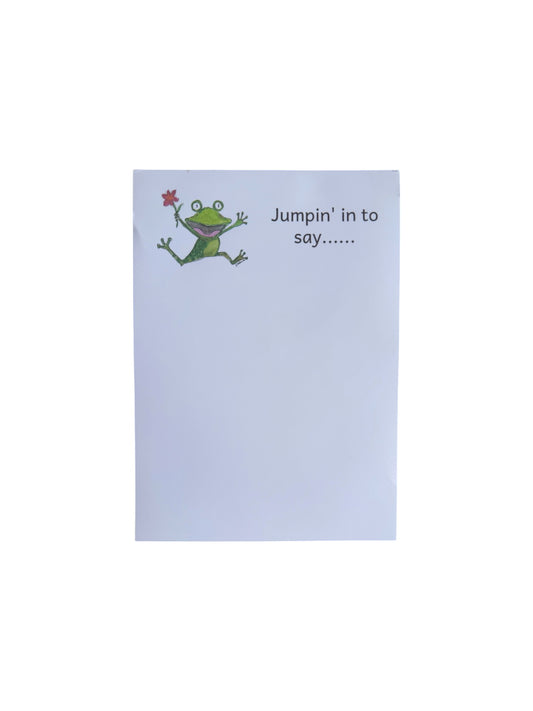 Frolicking frog notepad