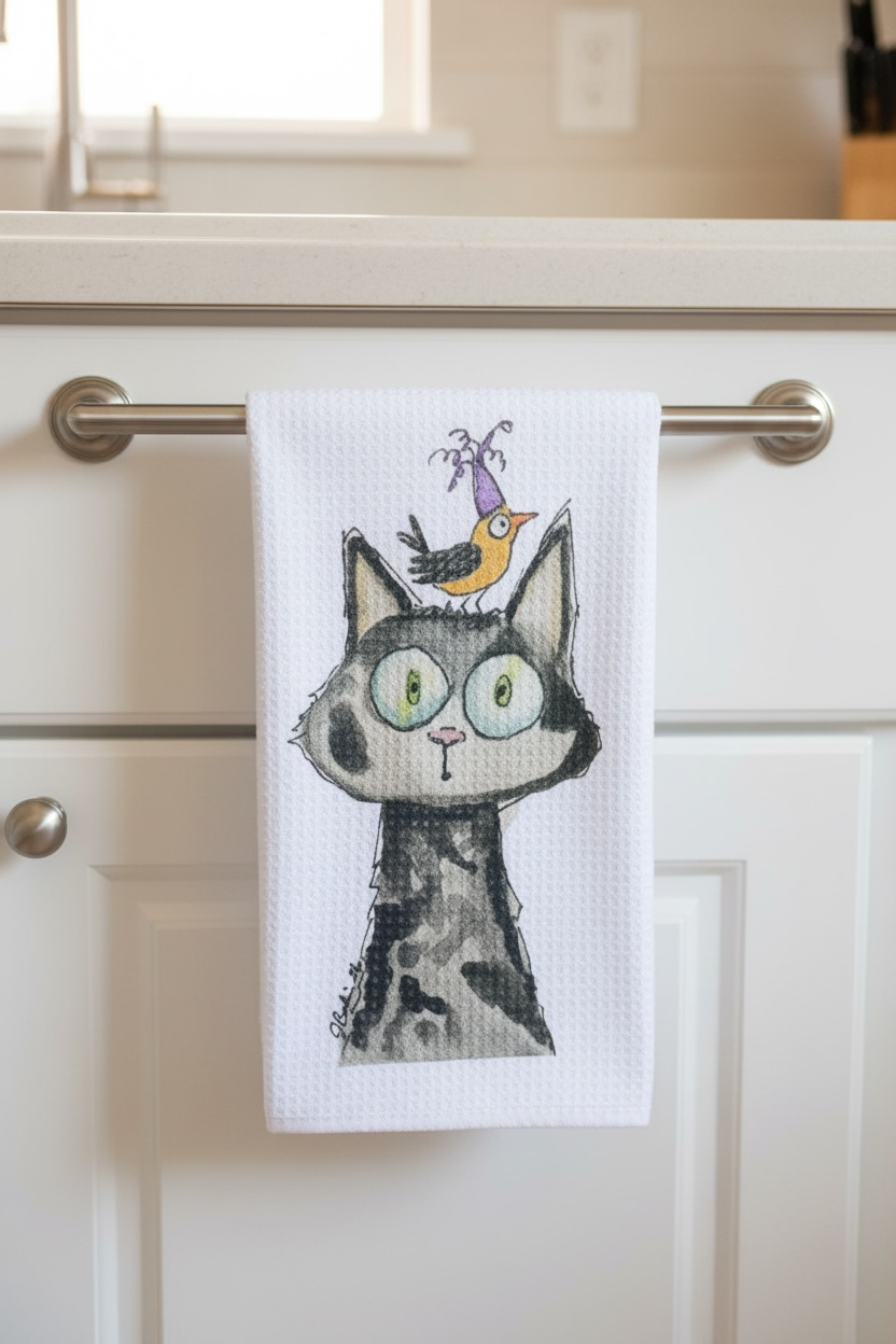 A little bird told me decorative towel