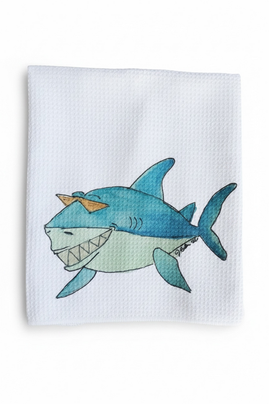 Cool shark decorative towel