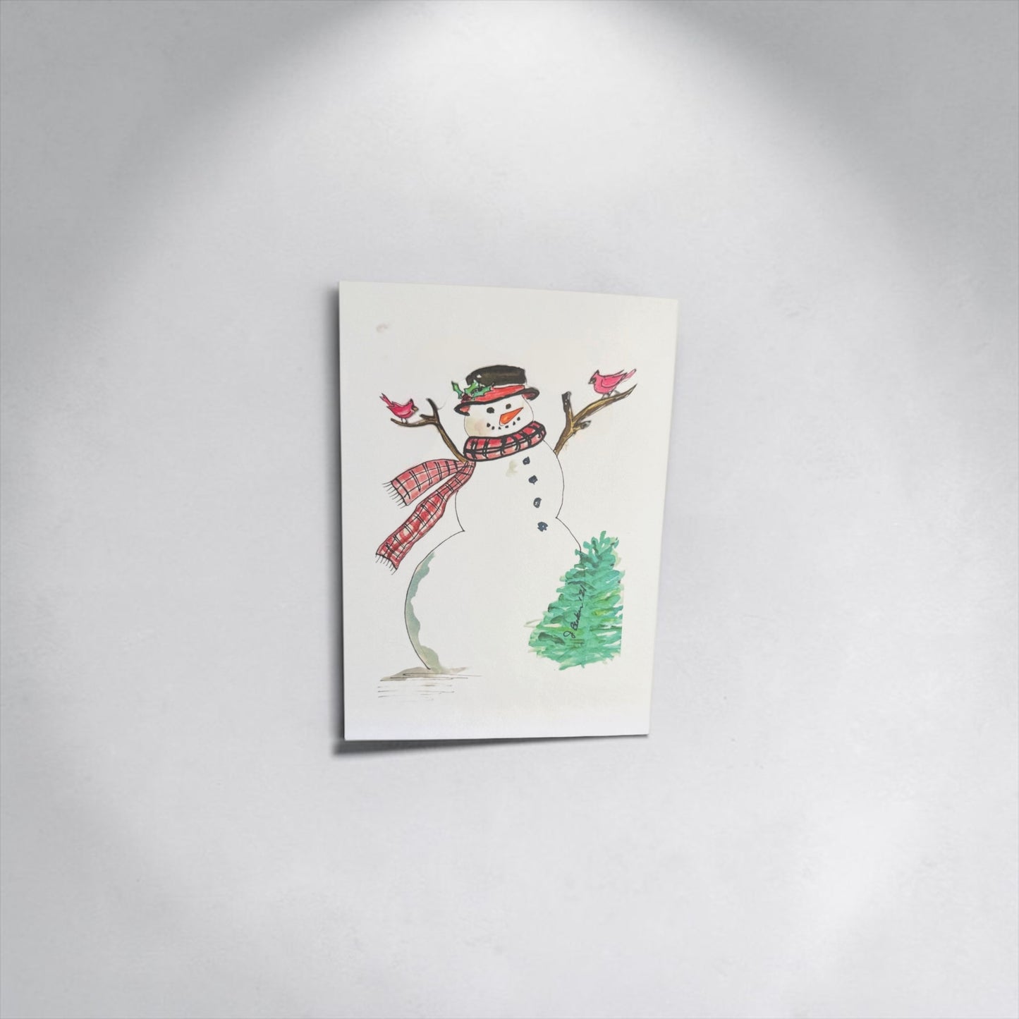 Snowman card box of five