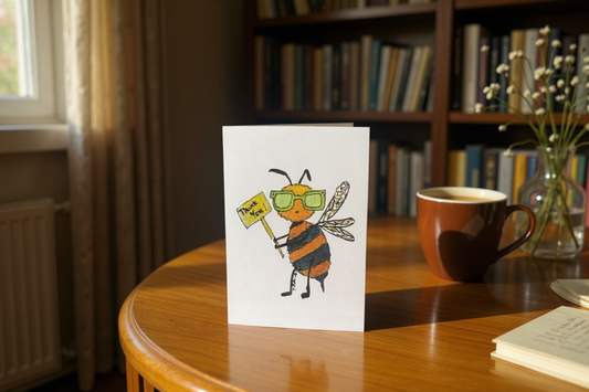Thank you card with bee box of five