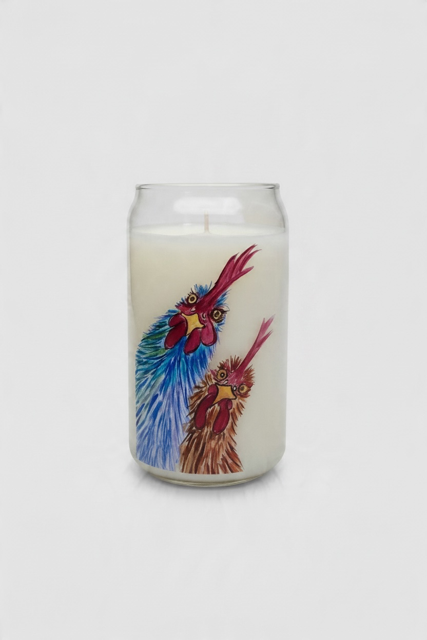 Candle with chickens