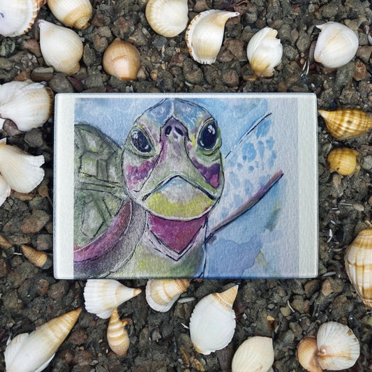 Sea Turtle Glass Cutting board