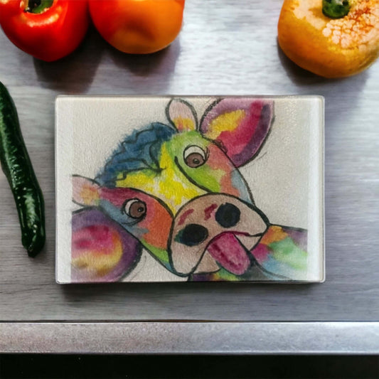 Colorful Sassy Cow Cutting board