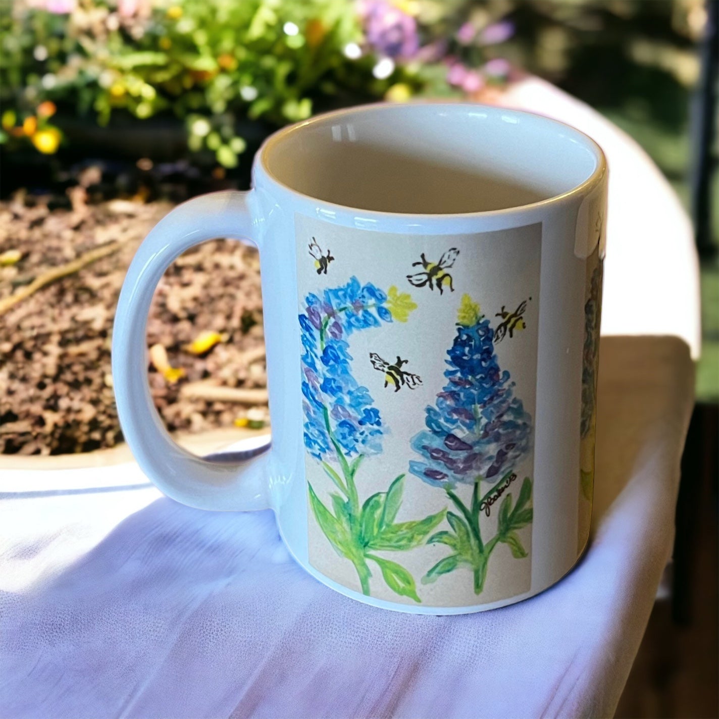 Texas Bluebonnets and Bees mug