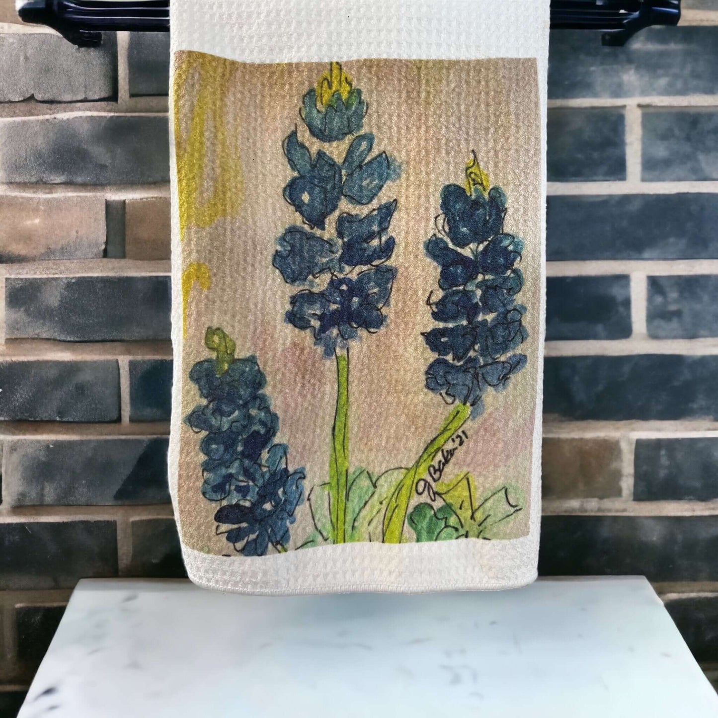 Bluebonnets kitchen dish towel