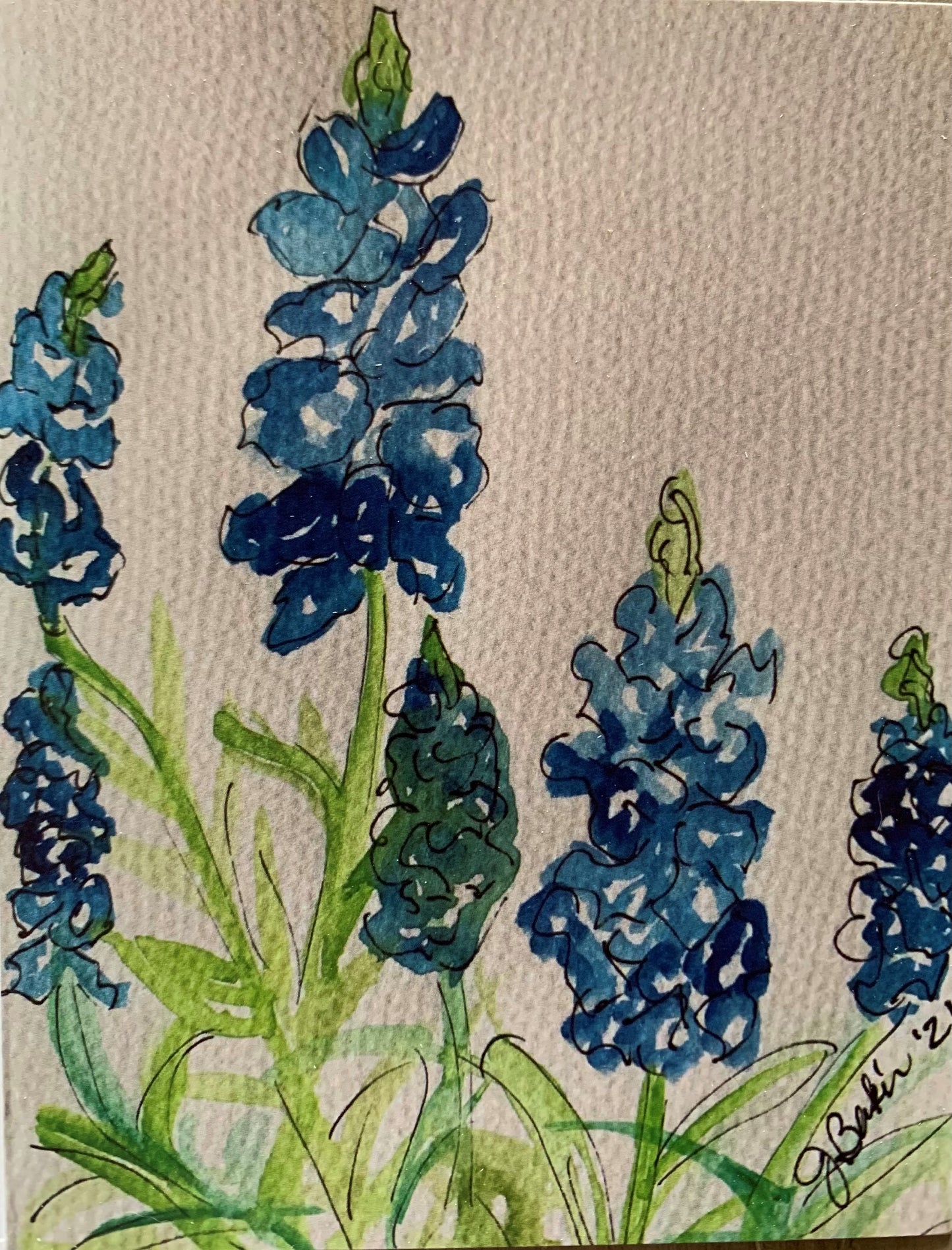 Bluebonnet bunch notecard