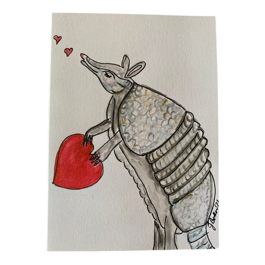 Armadillo love thank you card