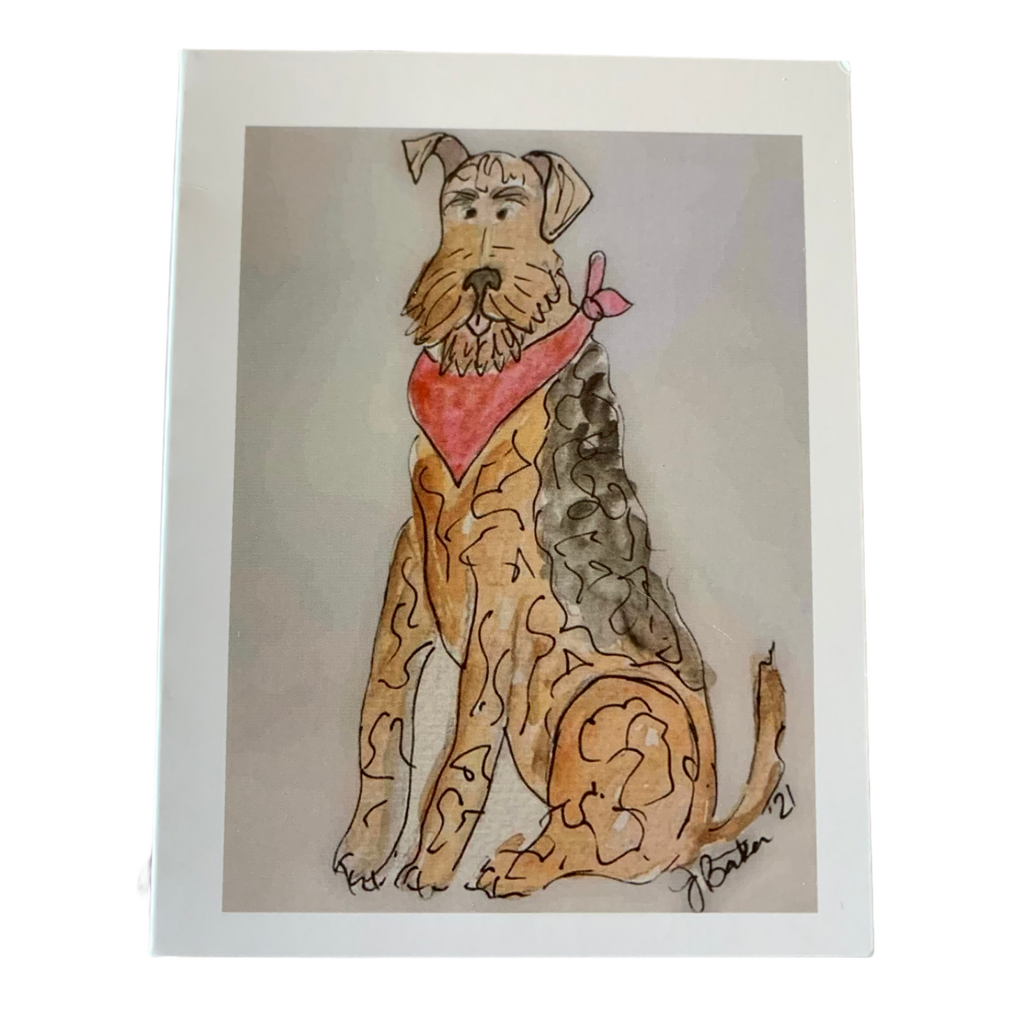 Airedale dog blank note card